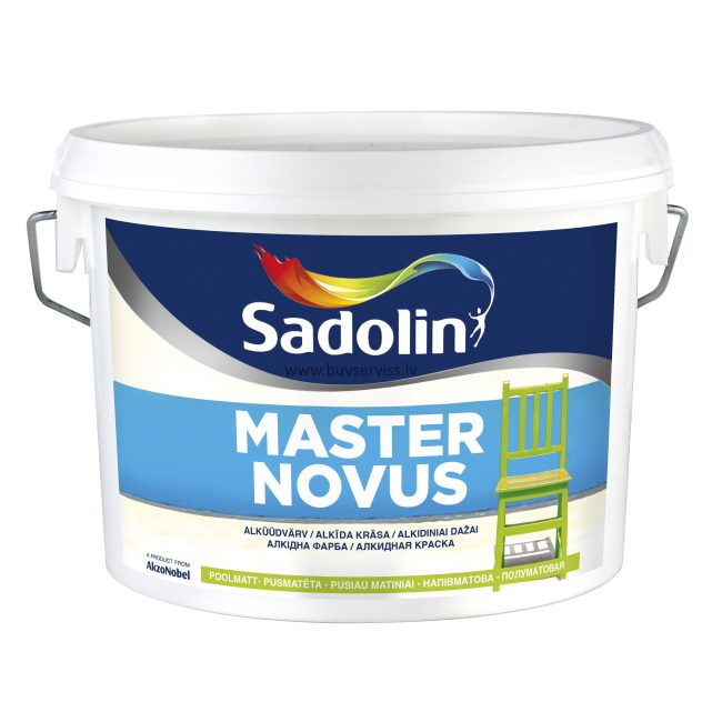 Sadolin Master Novus BW Alkīda krāsa uz ūdens bāzes, pusmatēta 2.5L